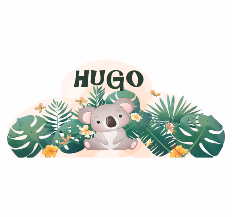 Vinyl teppich kinder süßer koala für jungen mit namen - TenStickers