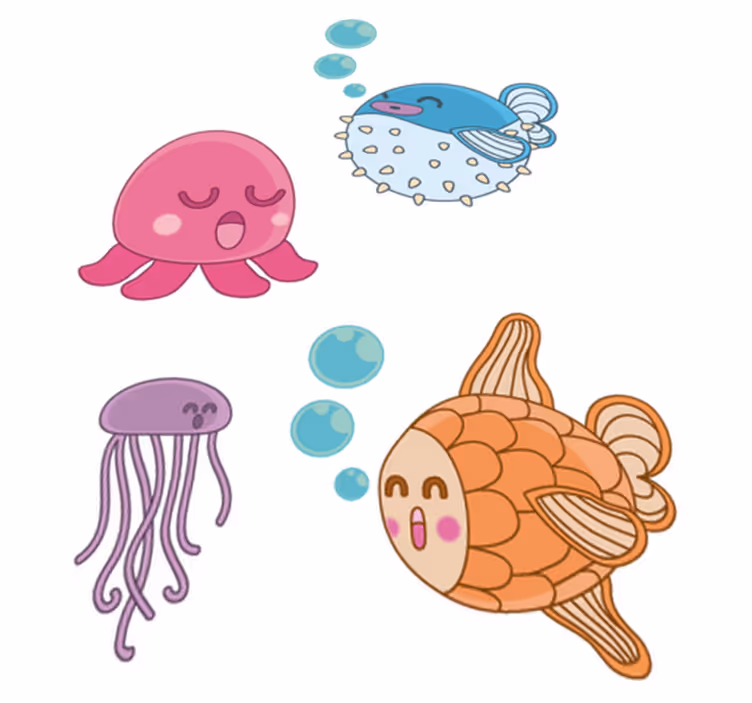 Vinyl teppich kinder mit fischmotiven aufkleber - TenStickers