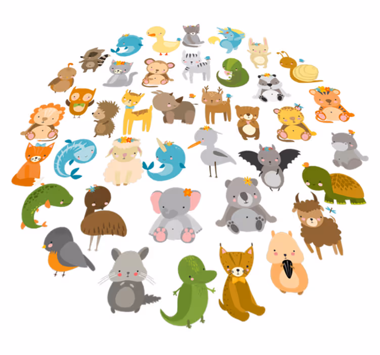 Vinyl teppich kinder mit meinen zoo tieren - TenStickers