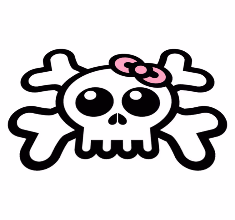 Vinyl teppich kinder totenkopf mit schleife - TenStickers