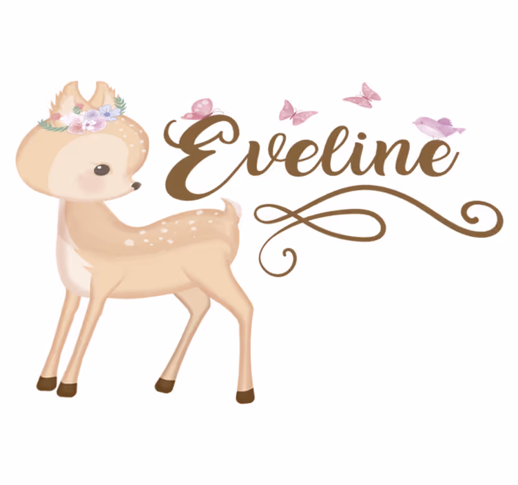 Vinyl teppich kinder mit personalisiertem hirsch aufkleber - TenStickers