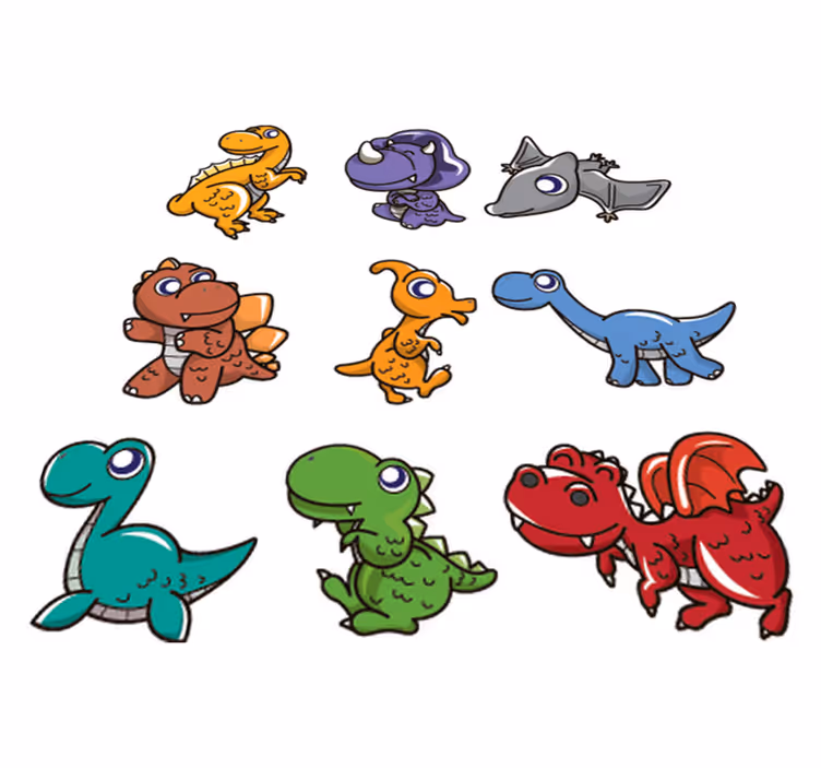 Vinyl teppich kinder mit baby dinosaurier stickern - TenStickers