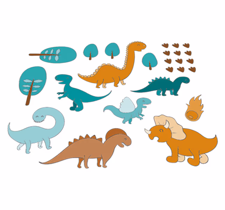 Vinyl teppich kinder jurassic landschaft aufkleber - TenStickers