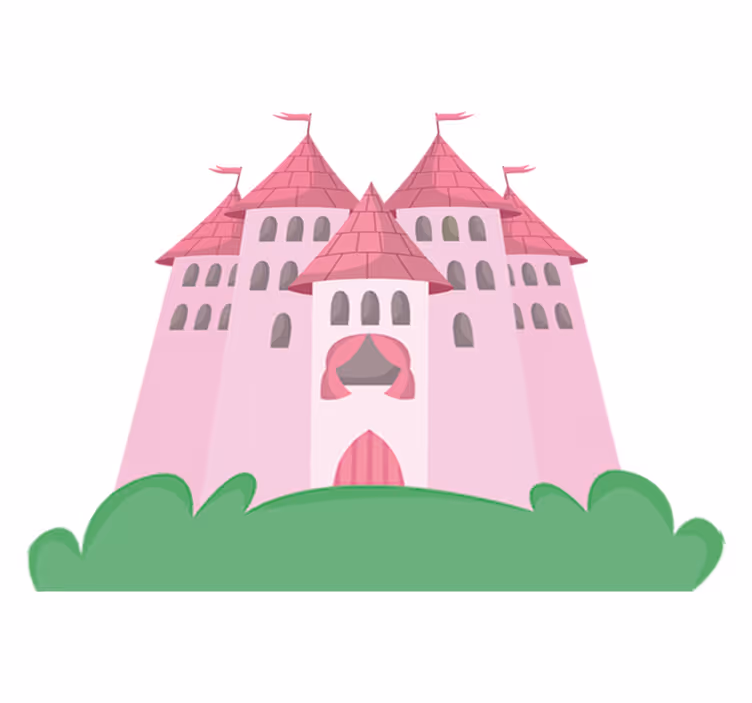 Vinyl teppich kinder rosa schloss - TenStickers