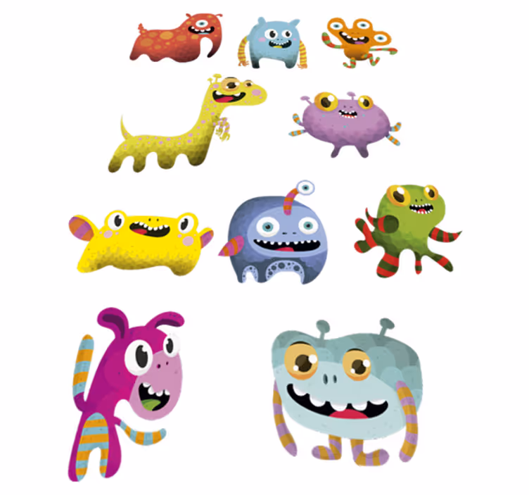 Vinyl teppich kinder monstermuster aus dem weltraum - TenStickers