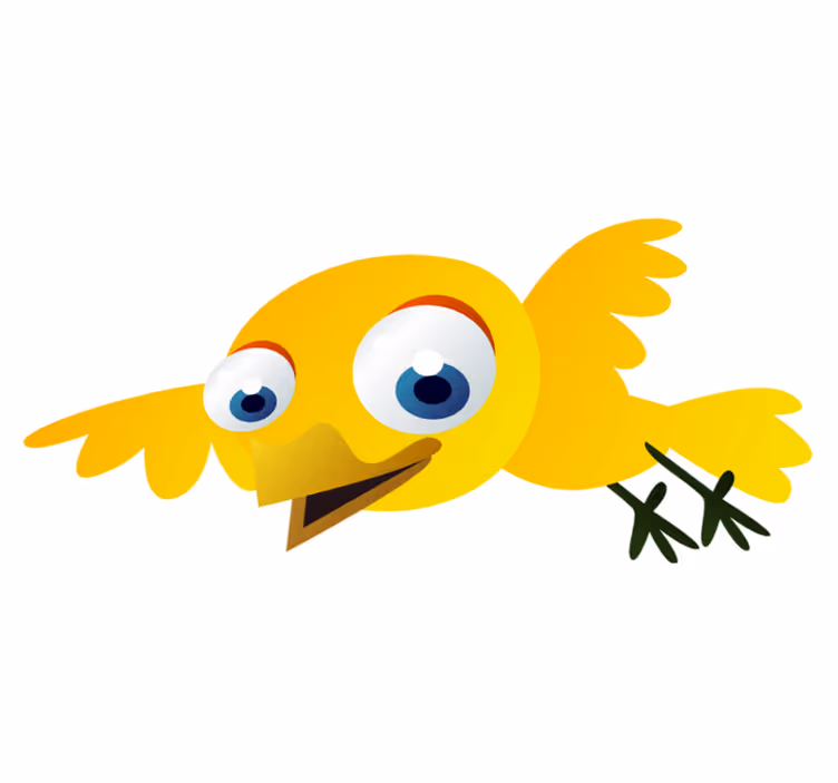 Vinyl teppich kinder mit gelbem fliegendem vogel - TenStickers