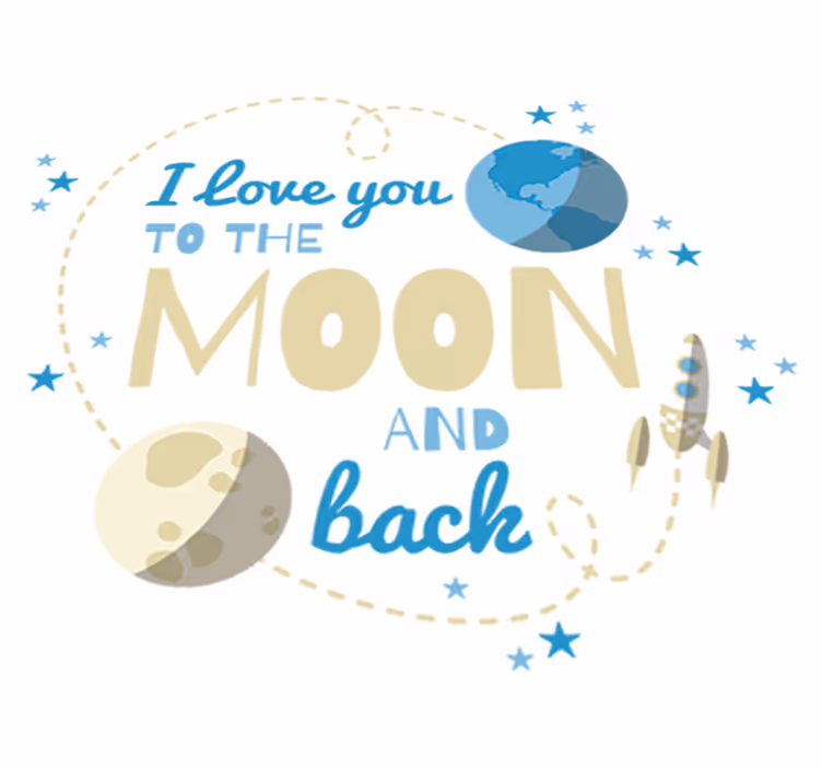 Vinyl teppich kinder liebe dich bis zum mond - TenStickers