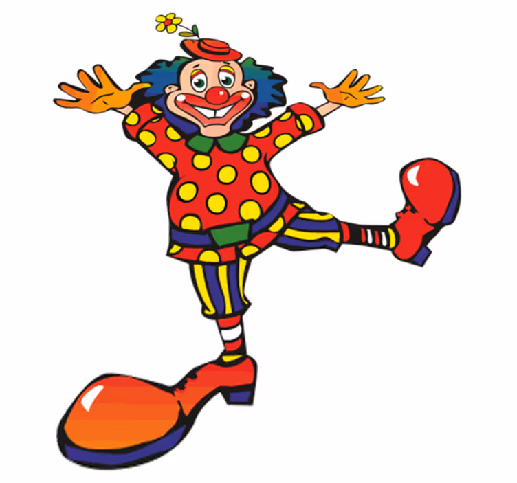 Vinyl teppich kinder bunter tanzender clown - TenStickers