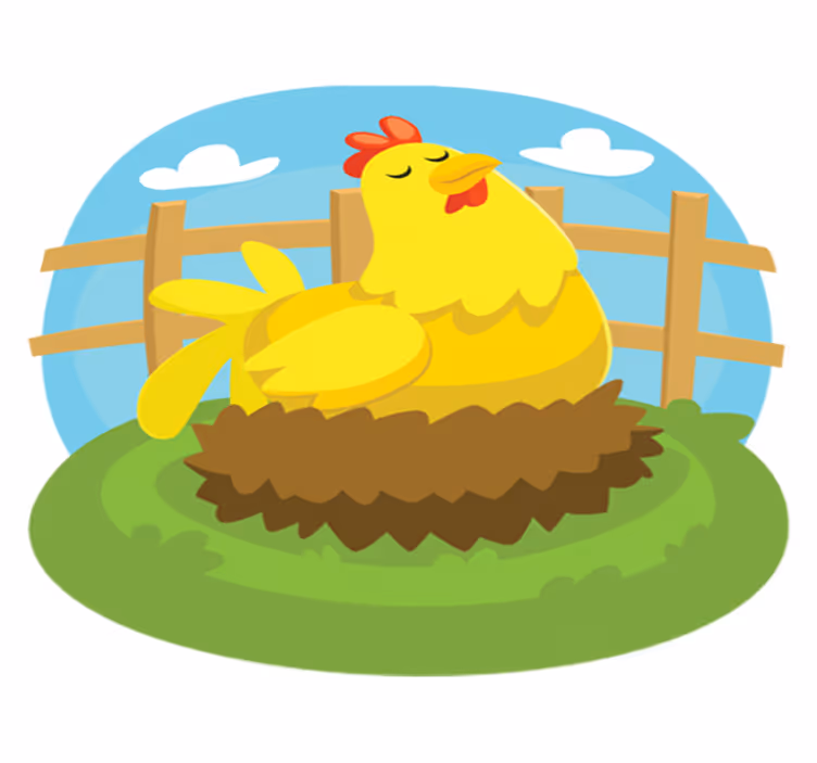 Vinyl teppich kinder mit legender henne - TenStickers