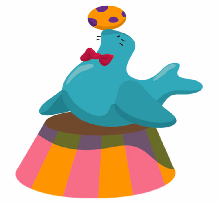 Vinyl teppich kinder zirkusfrosch mit ball - TenStickers