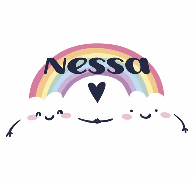 Vinyl teppich kinder personalisierter regenbogen - TenStickers