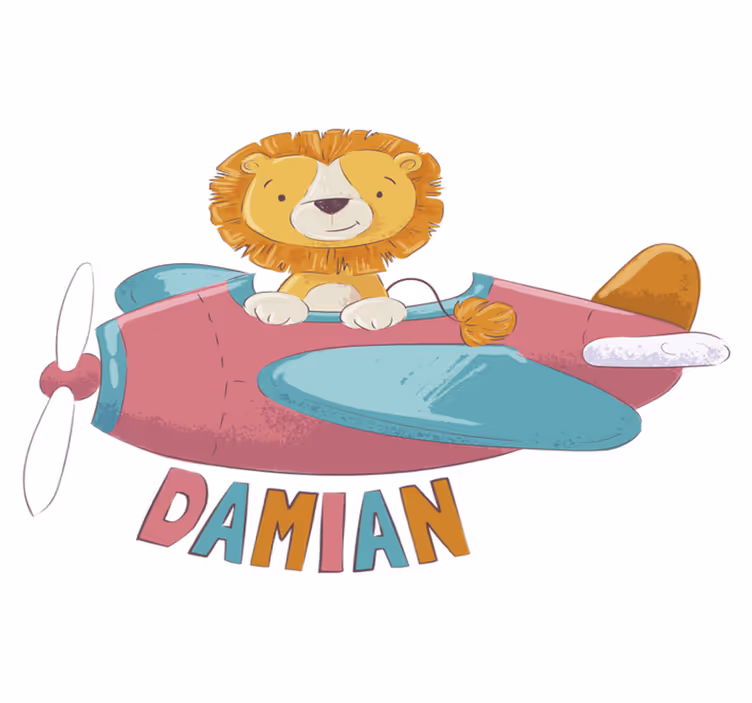 Vinyl teppich kinder löwe mit namen - TenStickers