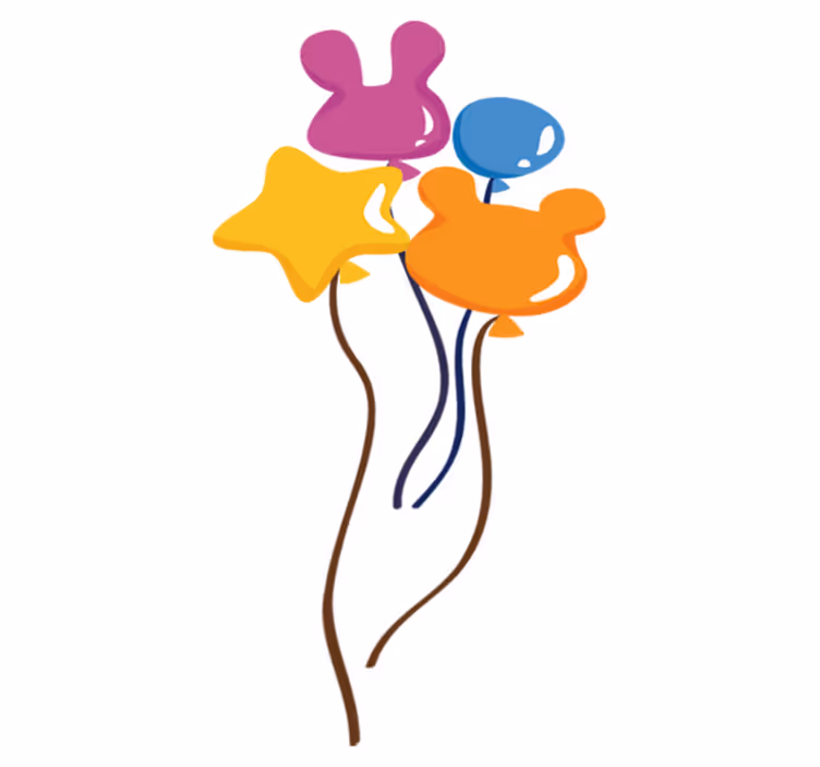 Vinyl teppich kinder mit tierballon-design - TenStickers