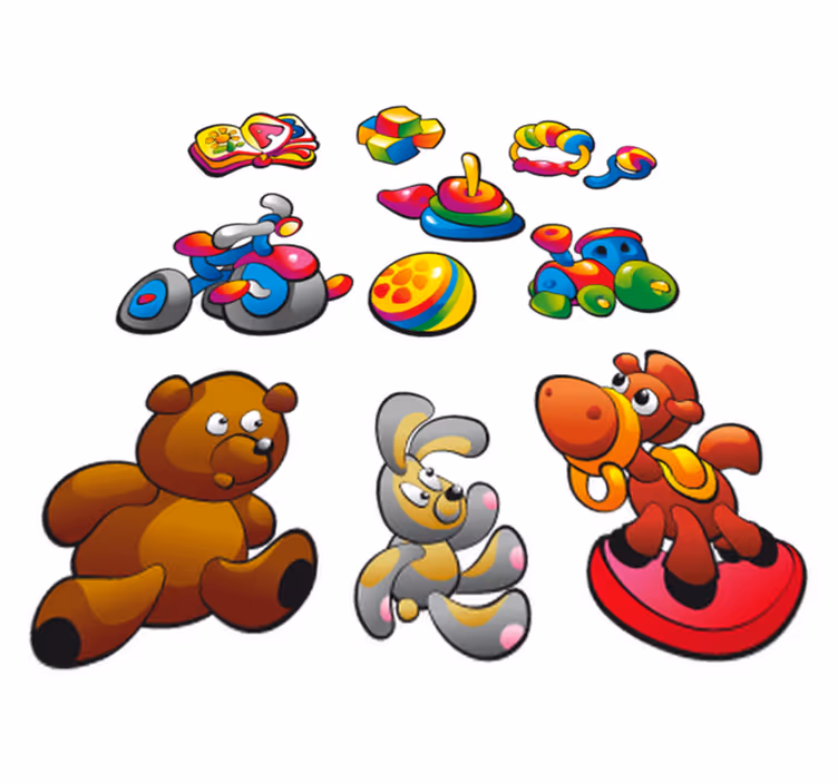 Vinyl teppich kinder mit spielzeugstickern - TenStickers