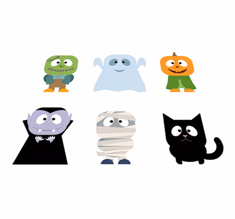 Vinyl teppich kinder mit halloween monster aufklebern - TenStickers