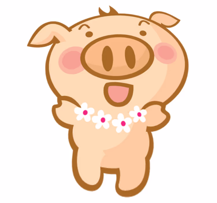 Vinyl teppich kinder hawaiianisches schwein - TenStickers