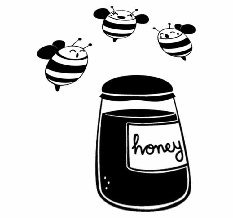 Vinyl teppich kinder honig und bienen - TenStickers