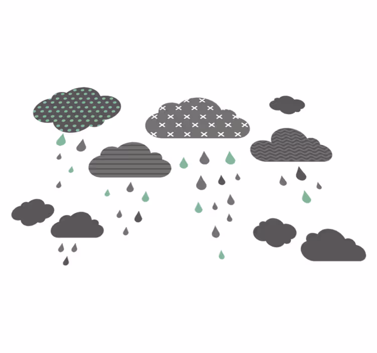 Vinyl teppich kinder graue regenwolken - TenStickers