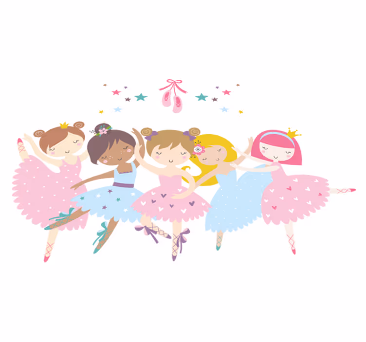 Vinyl teppich kinder bunte illustration ballettsterne - TenStickers