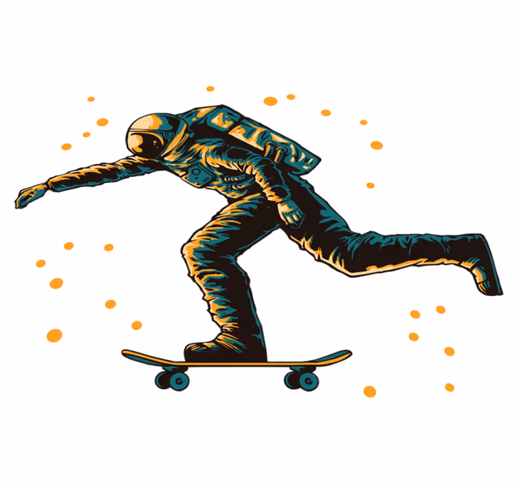 Vinyl teppich kinder astronaut skateboardfahrer - TenStickers