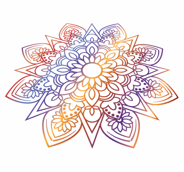 Vinyl teppich schlafzimmer lebendiges feuriges mandala - TenStickers