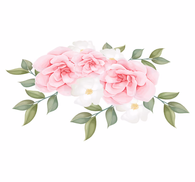 Vinyl teppich schlafzimmer elegante blumen in rosa - TenStickers