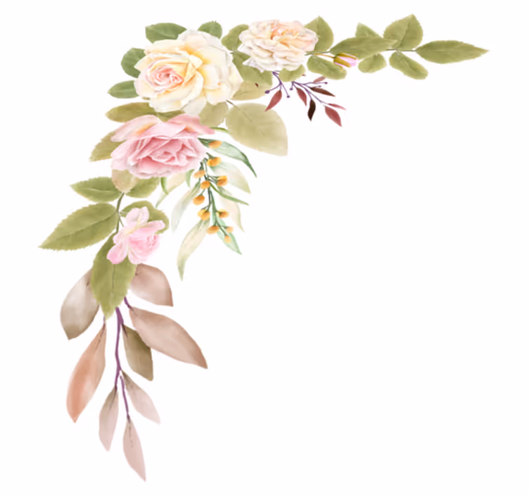 Vinyl teppich schlafzimmer in rosa und weißen rosen - TenStickers