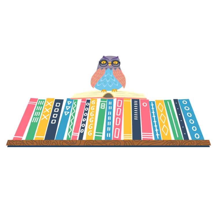 Vinyl teppich schlafzimmer cartoon eule mit brille - TenStickers