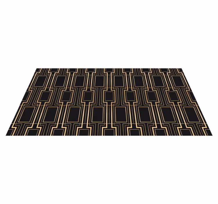 Vinyl teppich schlafzimmer in gold-schwarzem dekormuster - TenStickers