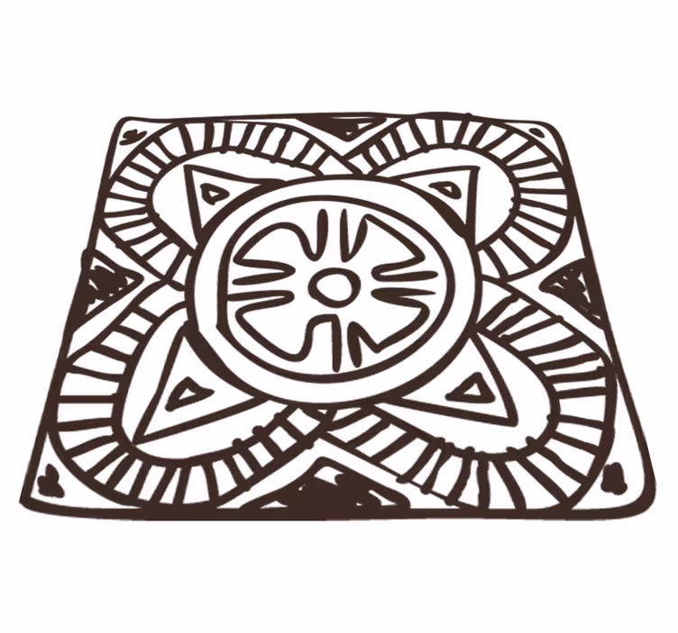 Vinyl teppich schlafzimmer mit ethnischem blumenmuster - TenStickers