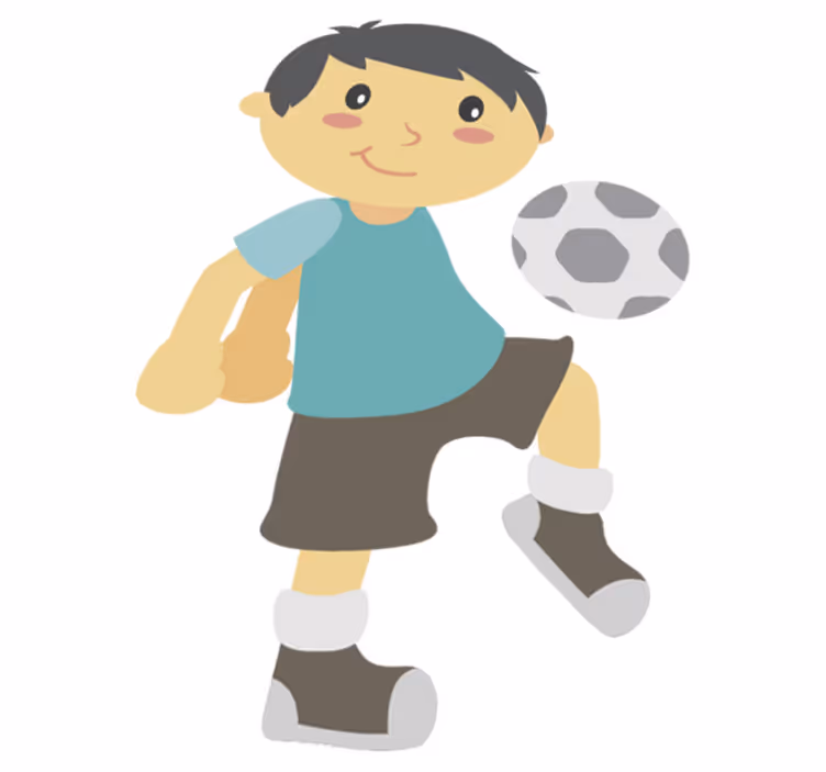 Vinyl teppich kinder fußballspielend - TenStickers