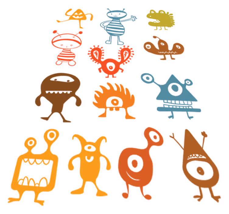 Vinyl teppich kinder bunte aliens - TenStickers