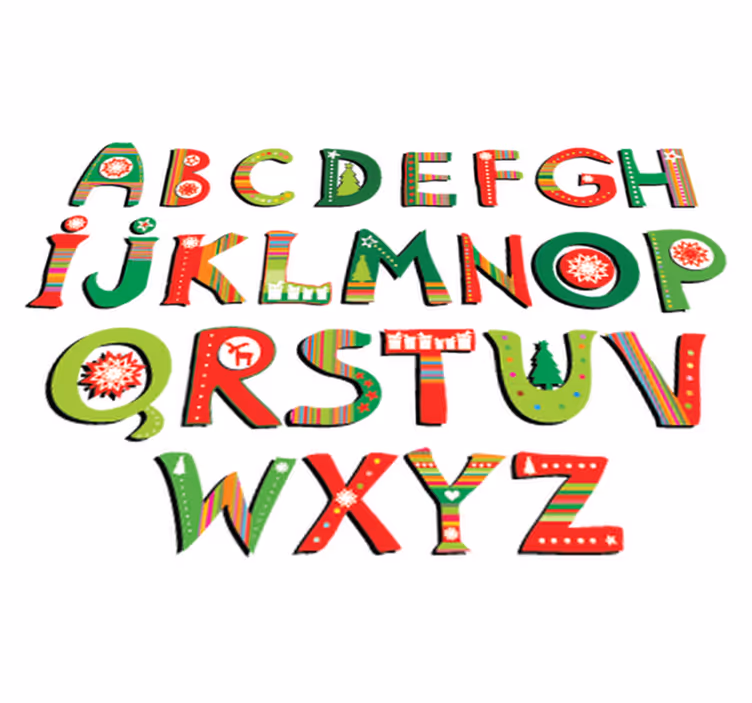 Vinyl teppich kinder mit grünem und rotem alphabet - TenStickers