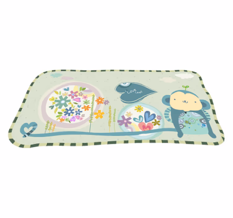 Vinyl teppich kinder mit gerahmtem affen - TenStickers