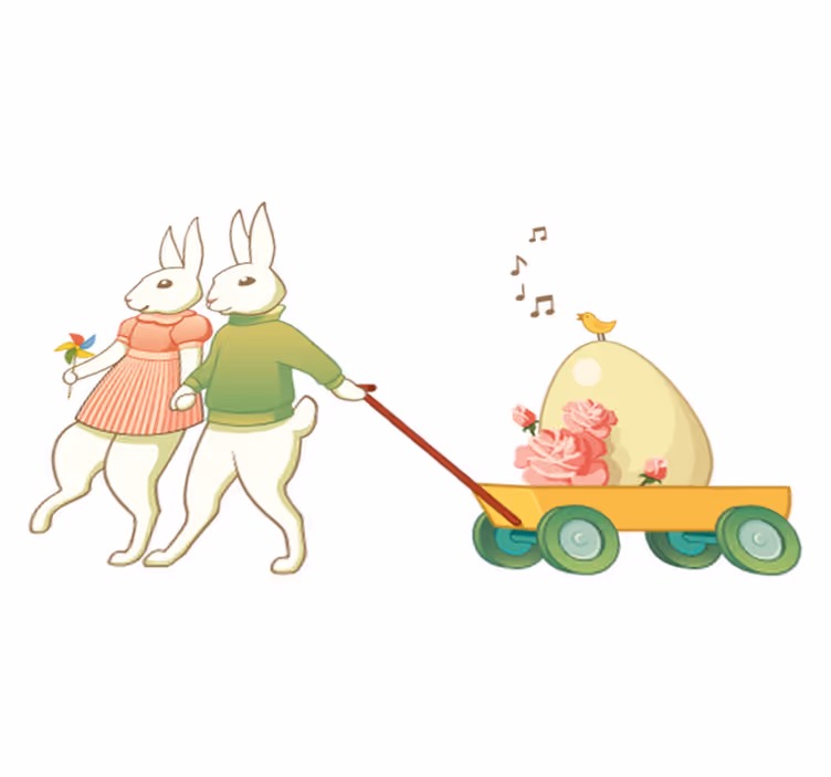 Vinyl teppich kinder mit osterhasen - TenStickers