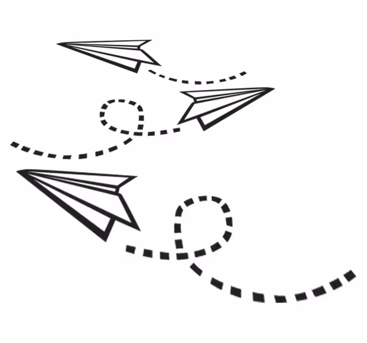 Vinyl teppich spiele papierflieger dekor - TenStickers