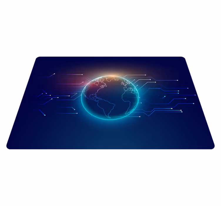 Vinyl teppich weltkarte geometrische telekommunikationskarte - TenStickers