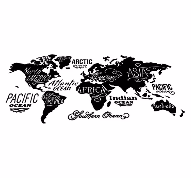 Vinyl teppich weltkarte mit details - TenStickers
