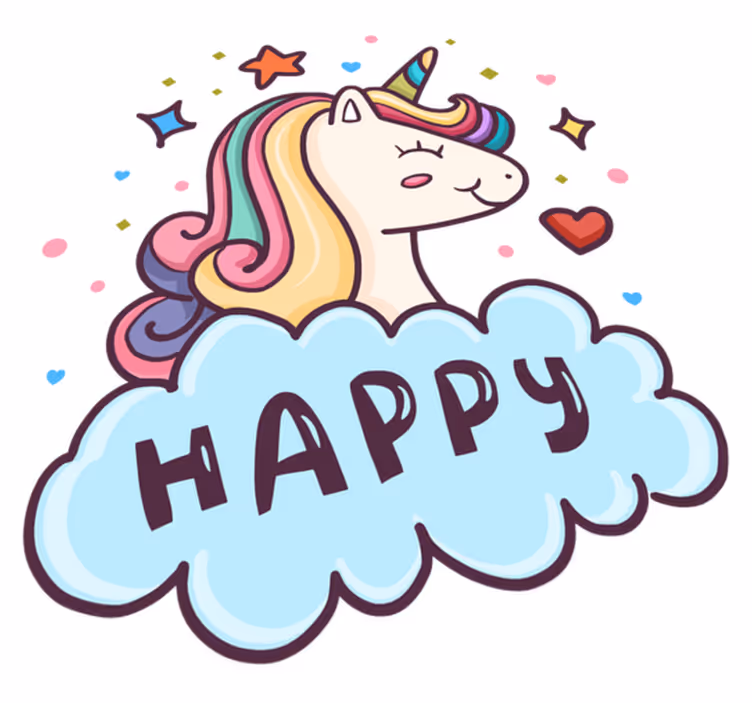 Vinyl teppich kinder einhornkopf in der wolke - TenStickers