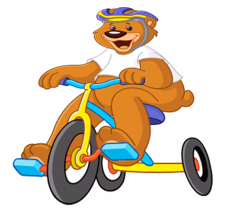 Vinyl teppich kinder bärenfahrer im design - TenStickers