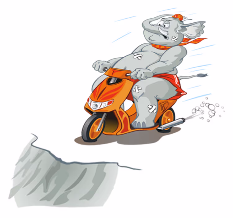 Vinyl teppich kinder elefant auf dem motorrad - TenStickers