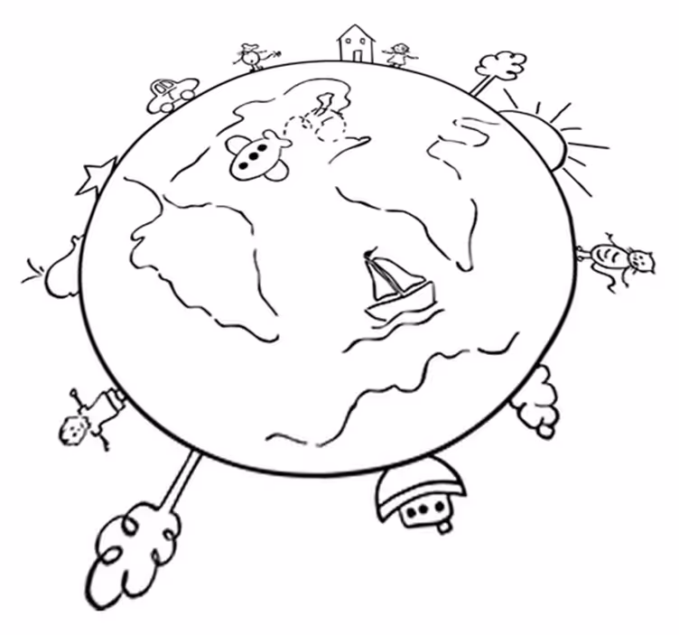 Vinyl teppich kinder weltkarte reisen decor - TenStickers