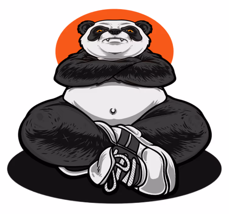 Vinyl teppich kinder panda gangster - TenStickers