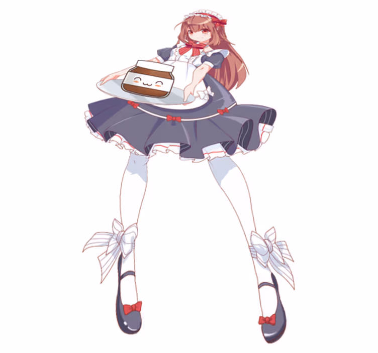 Vinyl teppich kinder anime mädchen mit nutella - TenStickers