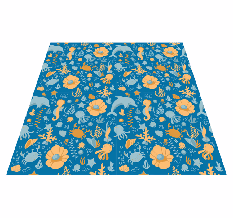 Vinyl teppich kinder meer cartoon - TenStickers
