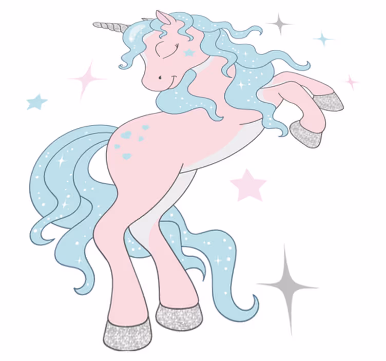 Vinyl teppich kinder mit glitzer einhorn-muster - TenStickers