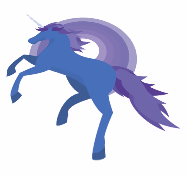 Vinyl teppich kinder in blau und lila einhornform - TenStickers