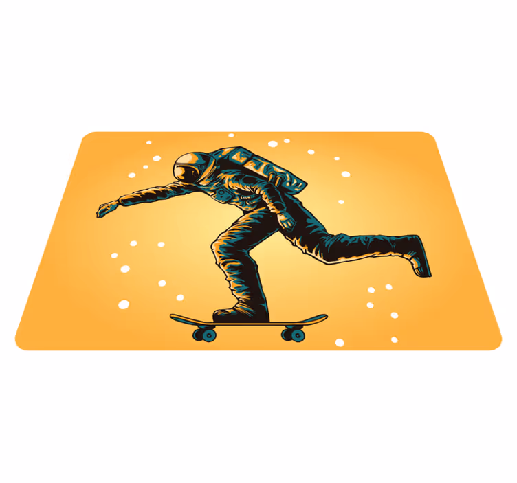 Vinyl teppich kinder astronaut auf skateboard - TenStickers