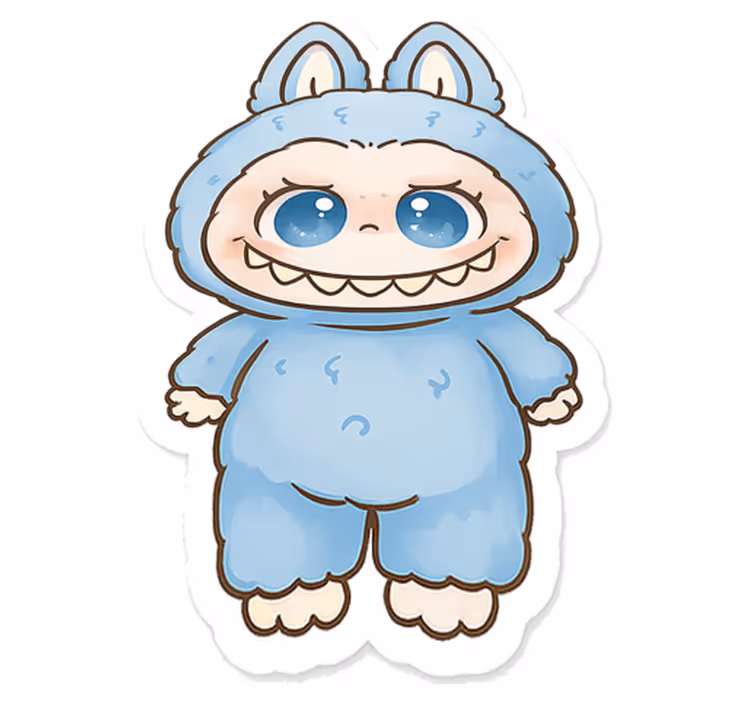 Vinyl teppich kinder mit blauer monsterpuppe - TenStickers