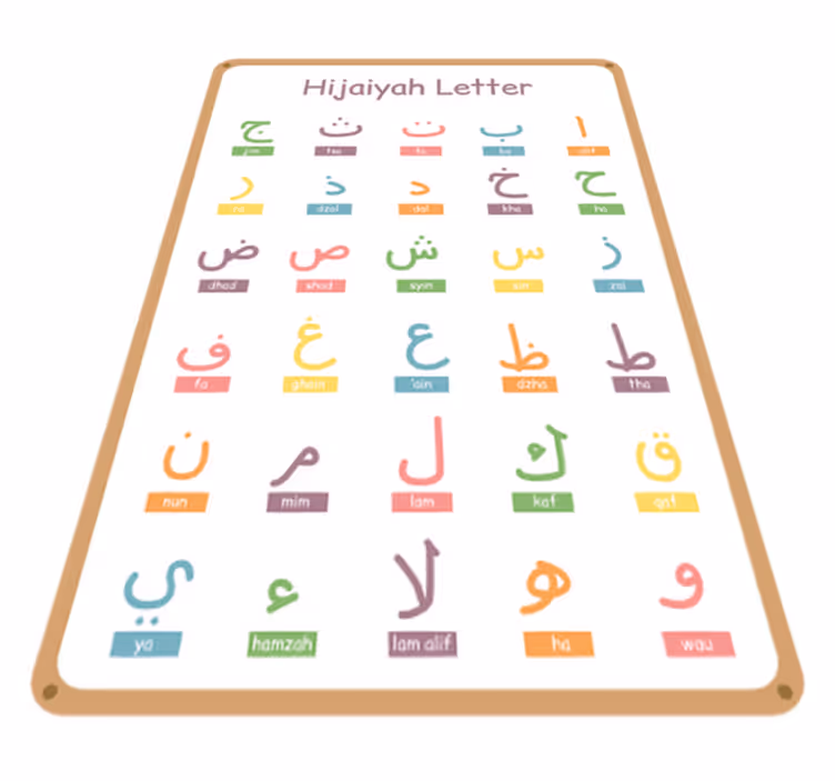 Vinyl teppich kinder mit arabischem alphabet - TenStickers
